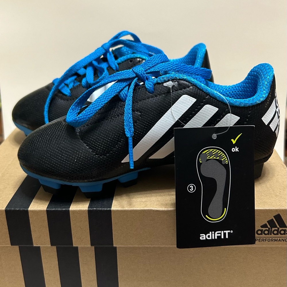 adidas Kids Black & Blue Soccer Cleats